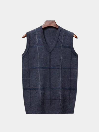 Academic Checkered Knit Vest - Verocci Essentials