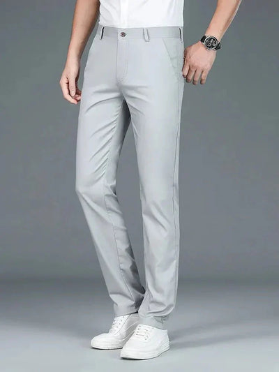 Bamboo Fiber Minimalist Straight Trousers - Verocci Essentials