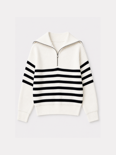 Striped Zip Up Sweater