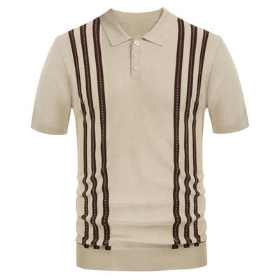 Kyoto - Theight Striped Casual Polo