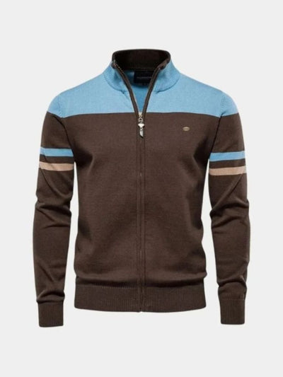 Cardigan Sweater Zipper Standing Collar Knitwear - Verocci Essentials