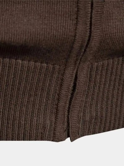 Cardigan Sweater Zipper Standing Collar Knitwear - Verocci Essentials