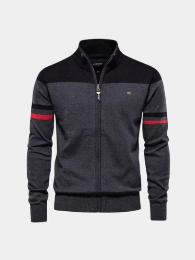Cardigan Sweater Zipper Standing Collar Knitwear - Verocci Essentials