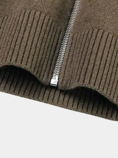 Cashmere Zip Sweater Knit Turtleneck - Verocci Essentials