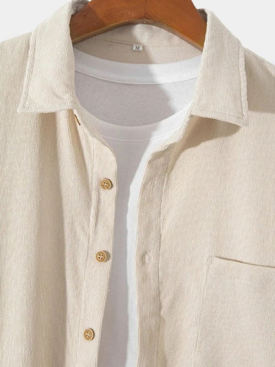 Casual Solid Corduroy Shirt - Verocci Essentials
