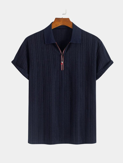 Cavalière Textured Quarter Zip Polo – Verocci Essentials