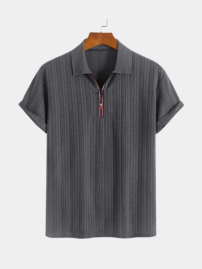Cavalière Textured Quarter Zip Polo – Verocci Essentials