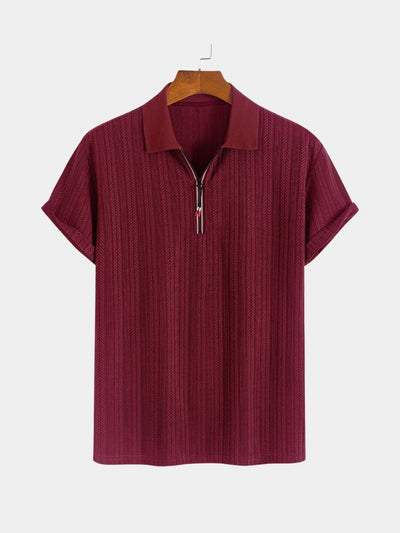 Cavalière Textured Quarter Zip Polo – Verocci Essentials