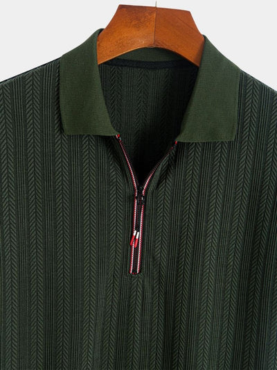 Cavalière Textured Quarter Zip Polo – Verocci Essentials