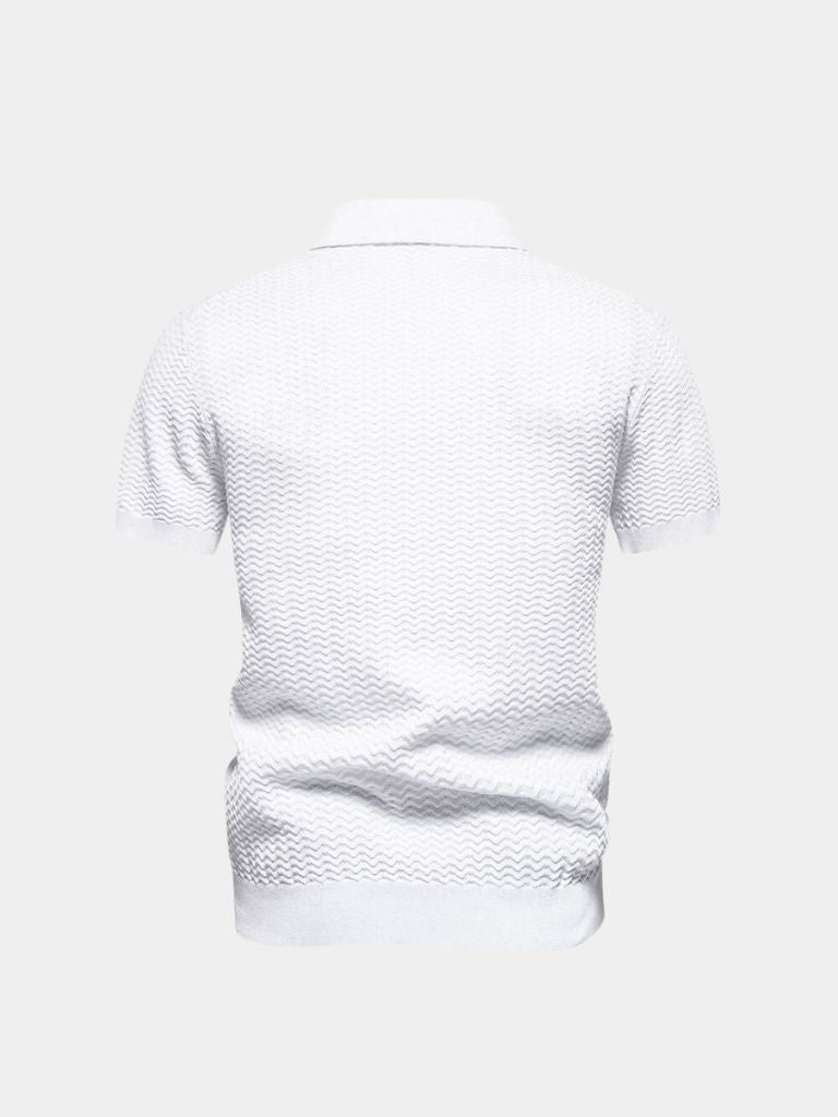 Classic Fit Quarter Zip Business Casual Short Sleeves Polo - Ellesmere