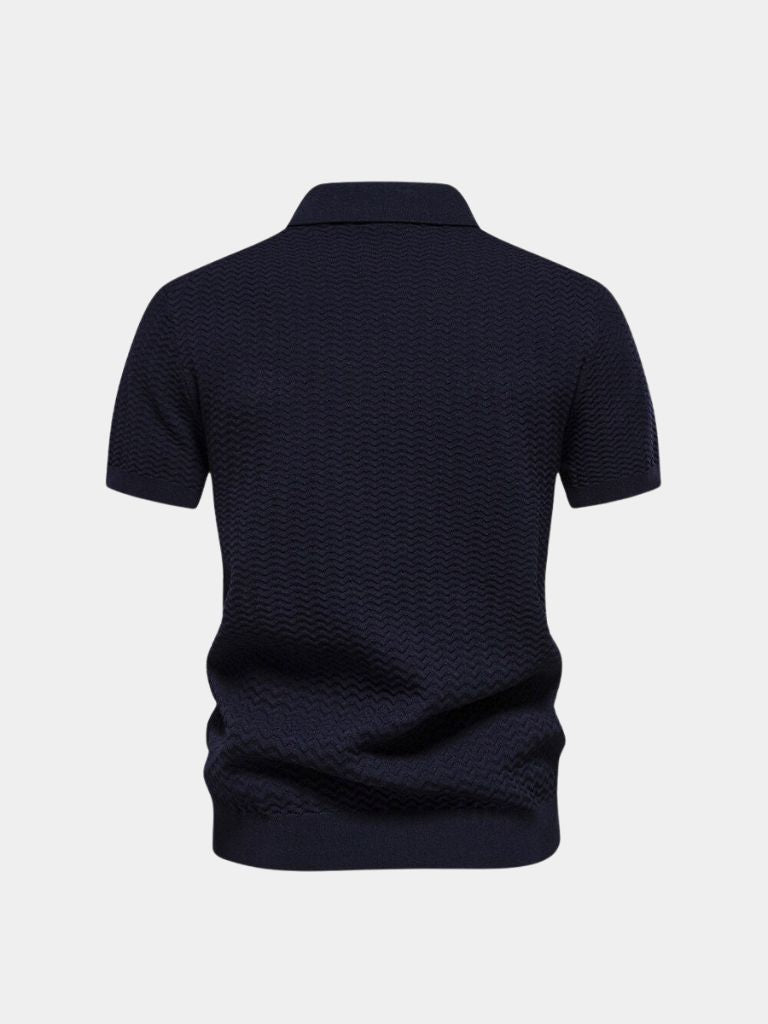 Classic Fit Quarter Zip Business Casual Short Sleeves Polo - Ellesmere