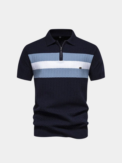 Classic Fit Quarter Zip Business Casual Short Sleeves Polo - Ellesmere