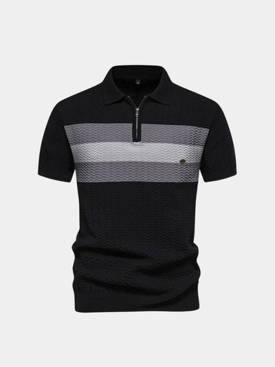 Classic Fit Quarter Zip Business Casual Short Sleeves Polo - Ellesmere