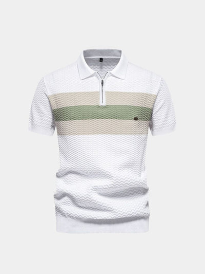 Classic Fit Quarter Zip Business Casual Short Sleeves Polo - Ellesmere