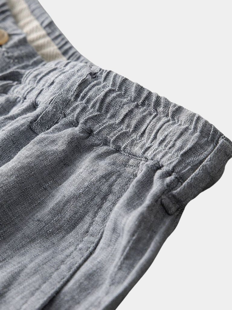 Gris Mariner Linen Shorts - Verocci Essentials
