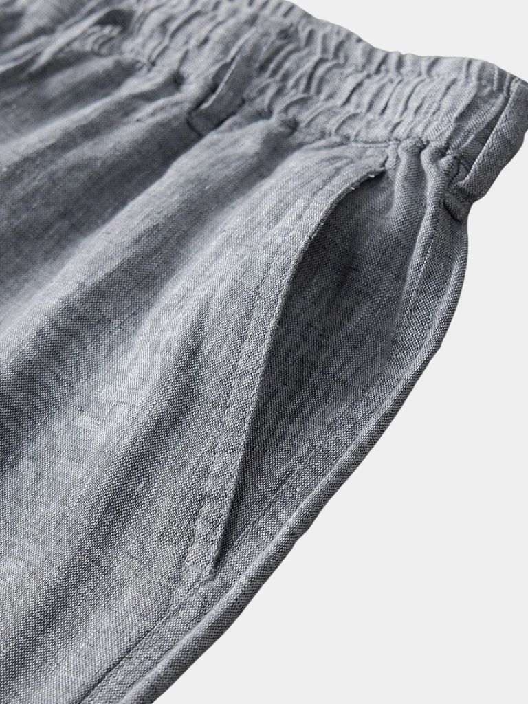Gris Mariner Linen Shorts - Verocci Essentials