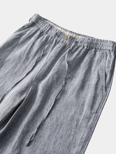 Gris Mariner Linen Shorts - Verocci Essentials