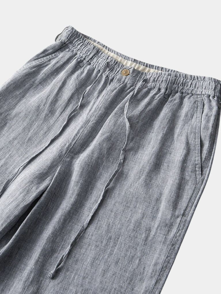 Gris Mariner Linen Shorts - Verocci Essentials