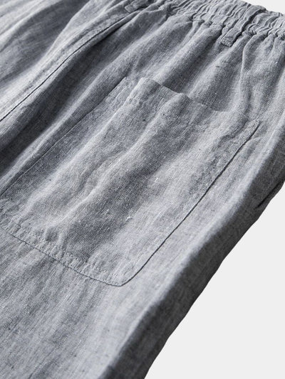 Gris Mariner Linen Shorts - Verocci Essentials