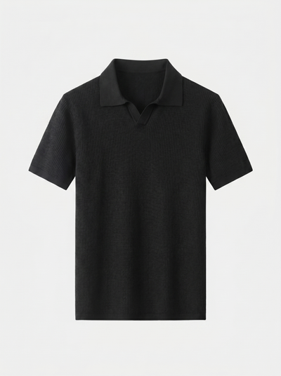Casual Buttonless Knit Polo Shirt - Verocci Essentials