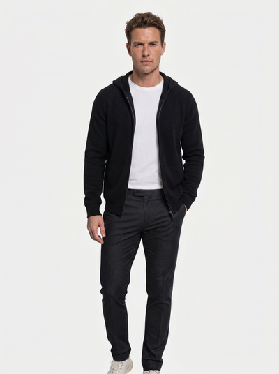 100% Merino Wool Zip Solid Color Sweater - Verocci Essentials