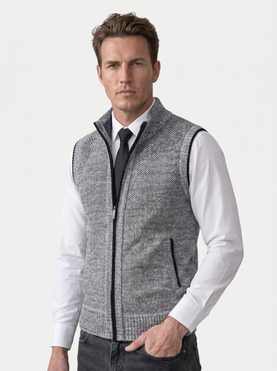 Elegant Full-Zip Sweater Vest - Verocci Essentials