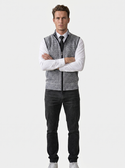 Elegant Full-Zip Sweater Vest - Verocci Essentials