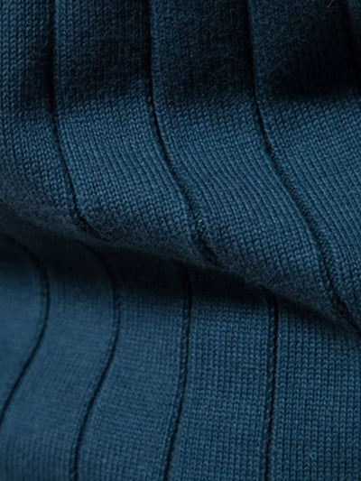 Knit Zipper Jacquard Solid Color Cardigan Sweater - Verocci Essentials