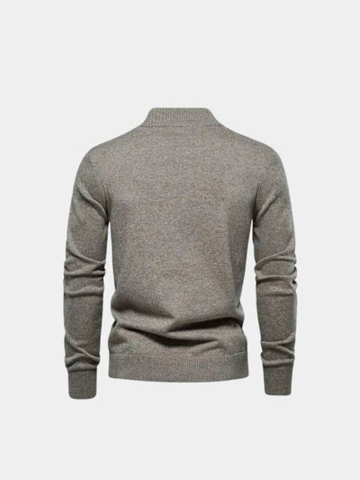 Knitted Stand Collar Cotton Cardigan - Verocci Essentials