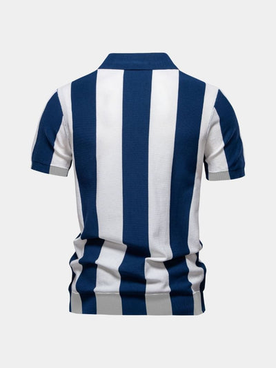 Navy Stripe Polo - Verocci Essentials