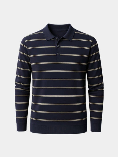 Navy Sunset Striped Polo - Verocci Essentials