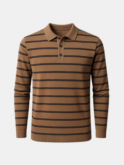 Navy Sunset Striped Polo - Verocci Essentials