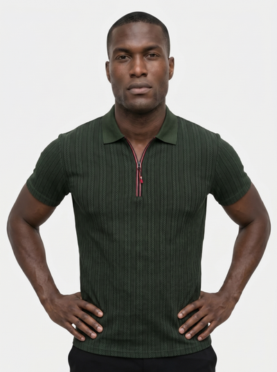 Cavalière Textured Quarter Zip Polo – Verocci Essentials