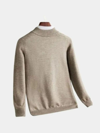 Stripe Quarter Zip Wool Sweater - Verocci Essentials