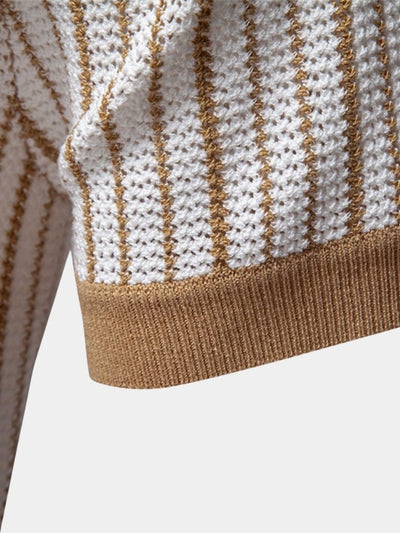 Striped Knit Polo Shirt - Ellesmere
