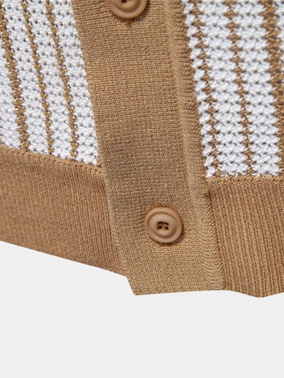 Striped Knit Polo Shirt - Ellesmere