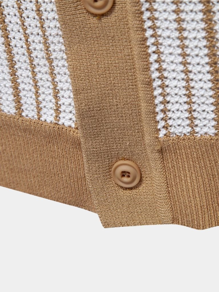 Striped Knit Polo Shirt - Ellesmere