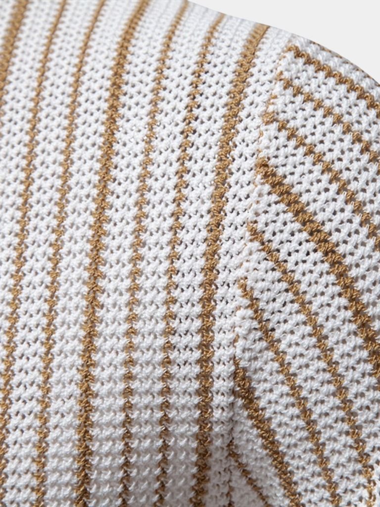 Striped Knit Polo Shirt - Ellesmere