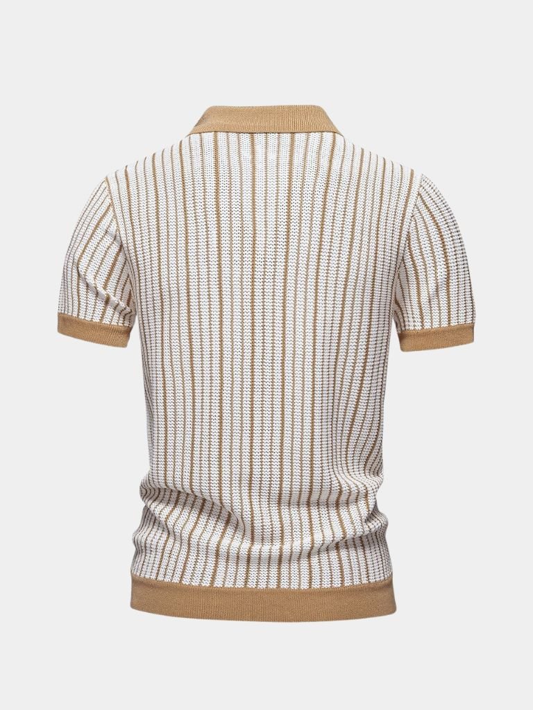 Striped Knit Polo Shirt - Ellesmere