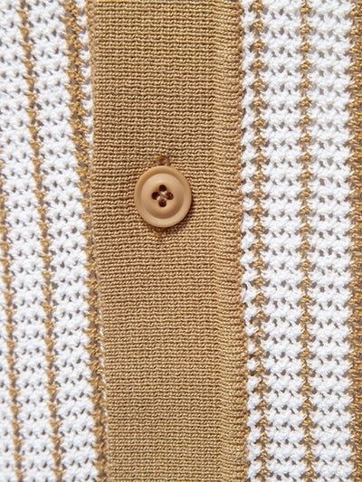 Striped Knit Polo Shirt - Ellesmere