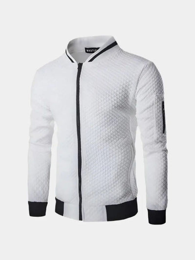 Textured Casual Bomber Jacket - Verocci Essentials