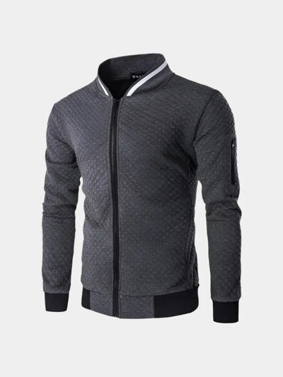 Textured Casual Bomber Jacket - Verocci Essentials