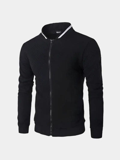 Textured Casual Bomber Jacket - Verocci Essentials