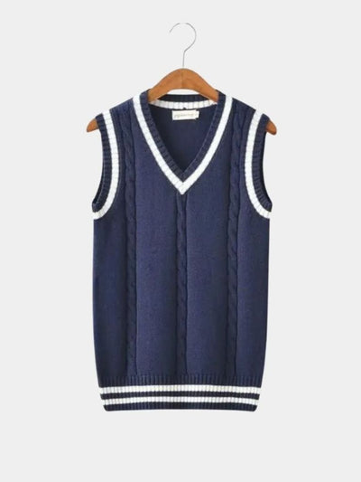 V Neck Elegant Knit Vest - Verocci Essentials