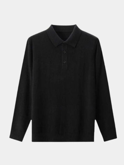 Wool Knit Button Up Polo Pullover - Verocci Essentials