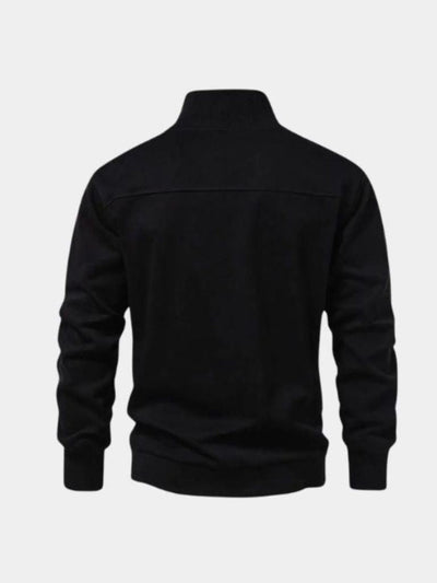 Zip Black Lapel Sports Sweatshirt - Verocci Essentials